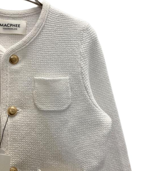 MACPHEE（マカフィー）MACPHEE (マカフィー) モスライクステッチ クルーネックジャケット ホワイト サイズ:S 未使用品の古着・服飾アイテム