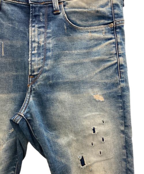 G-STAR RAW（ジースターロゥ）G-STAR RAW (ジースターロゥ) ダメージデニムパンツ ブルー サイズ: 76cm (W30)の古着・服飾アイテム