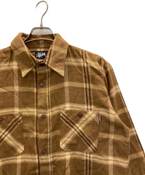 stussy（ステューシー）stussy (ステューシー) オールドチェックネルシャツ ブラウン サイズ:Lの古着・服飾アイテム