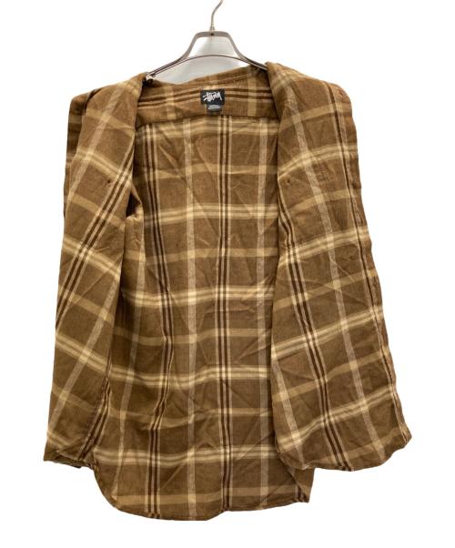 stussy（ステューシー）stussy (ステューシー) オールドチェックネルシャツ ブラウン サイズ:Lの古着・服飾アイテム
