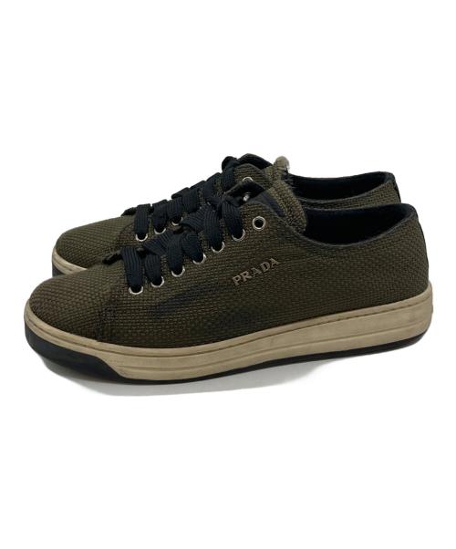 PRADA（プラダ）PRADA (プラダ) ローカットスニーカー オリーブ サイズ:36 1/2の古着・服飾アイテム