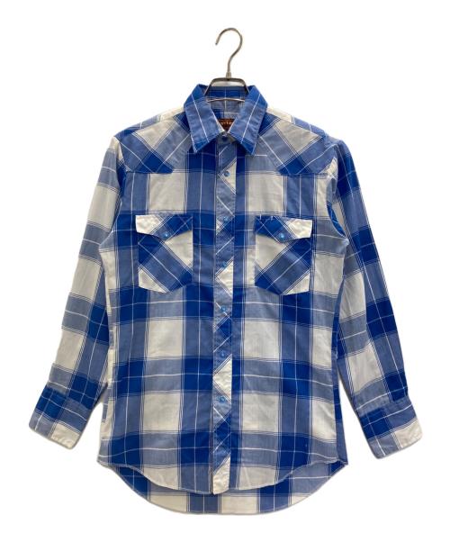 RUSTLER（ラスラー）RUSTLER (ラスラー) ウエスタンシャツ ブルー サイズ:SIZE14 1/2の古着・服飾アイテム
