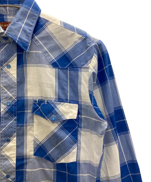 RUSTLER（ラスラー）RUSTLER (ラスラー) ウエスタンシャツ ブルー サイズ:SIZE14 1/2の古着・服飾アイテム