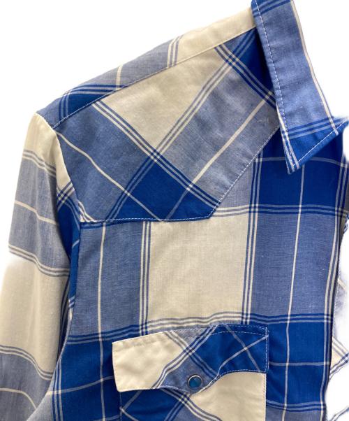 RUSTLER（ラスラー）RUSTLER (ラスラー) ウエスタンシャツ ブルー サイズ:SIZE14 1/2の古着・服飾アイテム