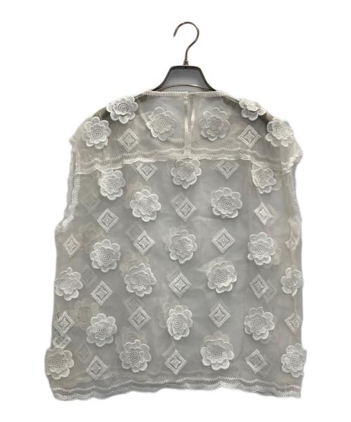 ne quittez pas（ヌキテパ）ne quittez pas (ヌキテパ) シルクカットソー ホワイト サイズ:Mの古着・服飾アイテム