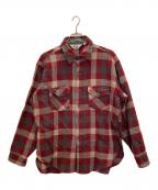 WOOLRICHウールリッチ）の古着「80’sウールチェックシャツ」｜レッド