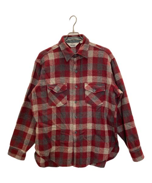 WOOLRICH（ウールリッチ）WOOLRICH (ウールリッチ) 80’sウールチェックシャツ レッド サイズ:Lの古着・服飾アイテム