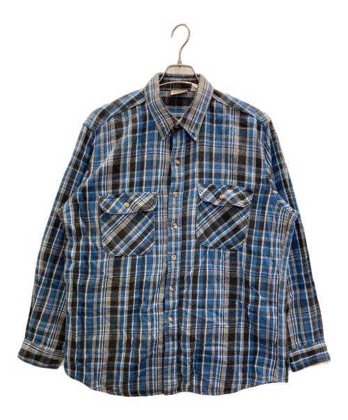 FIVE BROTHER（ファイブブラザー）FIVE BROTHER (ファイブブラザー) チェックネルシャツ グレー×ブルー サイズ:XLの古着・服飾アイテム