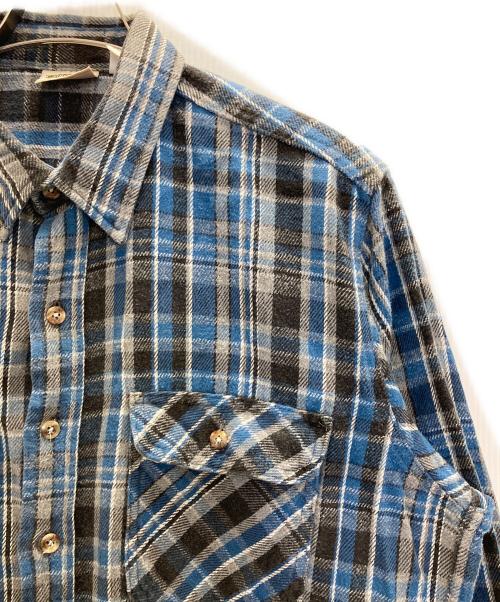 FIVE BROTHER（ファイブブラザー）FIVE BROTHER (ファイブブラザー) チェックネルシャツ グレー×ブルー サイズ:XLの古着・服飾アイテム