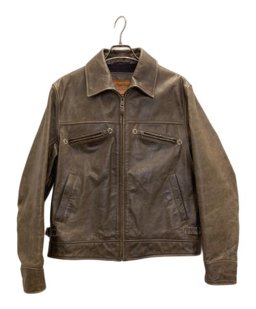 Timberland（ティンバーランド）Timberland (ティンバーランド) カウレザージャケット ブラウン サイズ:Mの古着・服飾アイテム