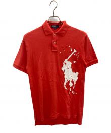 POLO RALPH LAUREN（ポロ・ラルフローレン）の古着「ペイントビッグポニーポロシャツ」｜レッド