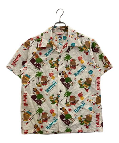 Sun Surf（サンサーフ）Sun Surf (サンサーフ) SEERSUCKER OPEN SHIRT “TRIP TO HAWAII” ベージュ サイズ:Mの古着・服飾アイテム