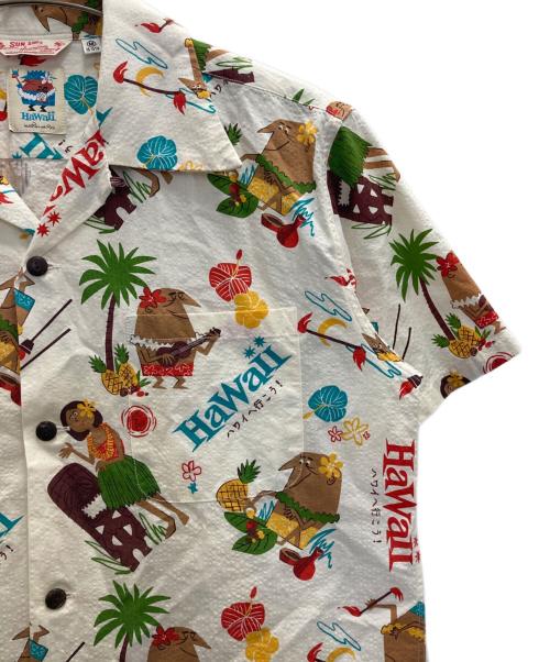 Sun Surf（サンサーフ）Sun Surf (サンサーフ) SEERSUCKER OPEN SHIRT “TRIP TO HAWAII” ベージュ サイズ:Mの古着・服飾アイテム
