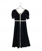 HER LIP TOハーリップトゥ）の古着「Puff Sleeve Jersey Dress」｜ブラック