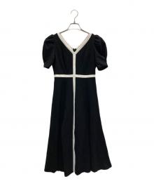 HER LIP TO（ハーリップトゥ）の古着「Puff Sleeve Jersey Dress」｜ブラック