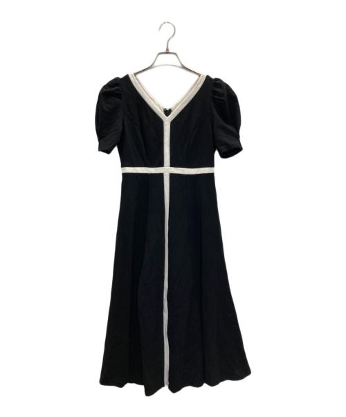 HER LIP TO（ハーリップトゥ）HER LIP TO (ハーリップトゥ) Puff Sleeve Jersey Dress ブラック サイズ:Sの古着・服飾アイテム
