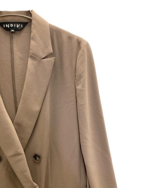 INDIVI（インディヴィ）INDIVI (インディヴィ) ダブルジャケットセットアップ ブラウン サイズ:Mの古着・服飾アイテム