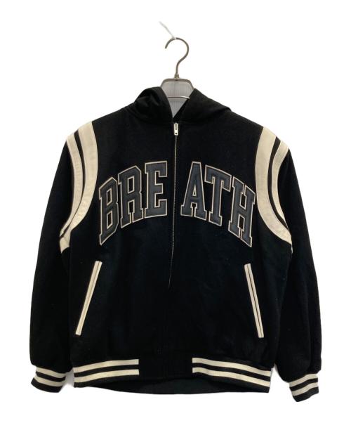 BREATH（ブレス）BREATH (ブレス) ARCH LOGO HOODED VERSITY JACKET ブラック サイズ:Mの古着・服飾アイテム