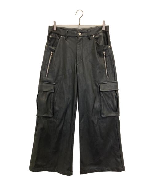 LAST NEST（ラストネスト）LAST NEST (ラストネスト) BAGGY LEATHER CARGO PANTS ブラック サイズ:Mの古着・服飾アイテム