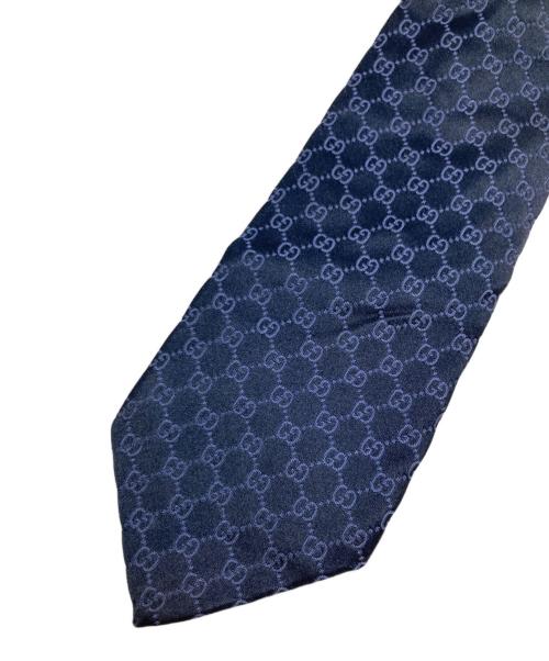 GUCCI（グッチ）GUCCI (グッチ) GG シルクタイ ネイビー サイズ:148×8㎝の古着・服飾アイテム