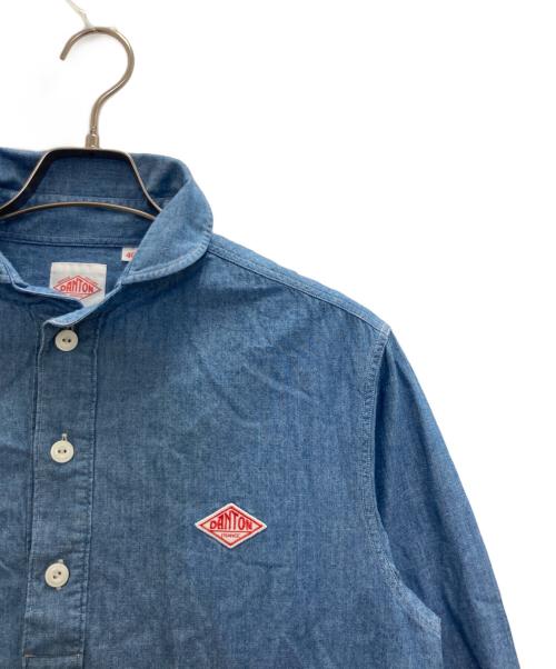 DANTON（ダントン）DANTON (ダントン) 丸えりオックスシャツ インディゴ サイズ:Ｌの古着・服飾アイテム