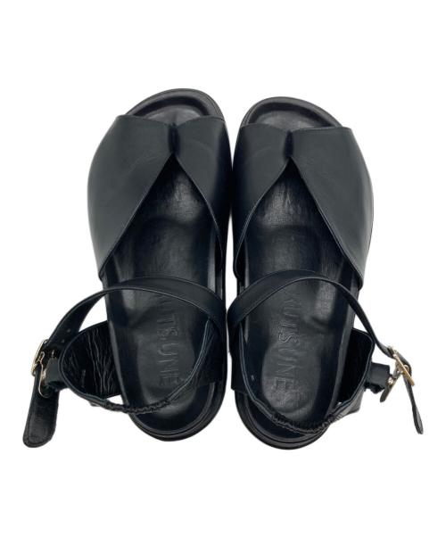 KUTSUNE（クツネ）KUTSUNE (クツネ) バタフライサンダル ブラック サイズ:23.5-24.5の古着・服飾アイテム