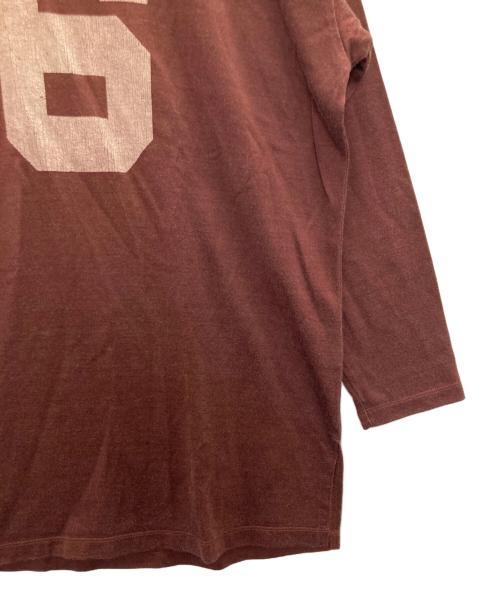 Whim Gazette（ウィムガゼット）Whim Gazette (ウィムガゼット) フットボールロングTシャツ ブラウン サイズ:FREEの古着・服飾アイテム