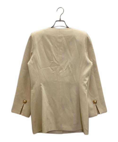 Christian Dior（クリスチャン ディオール）Christian Dior (クリスチャン ディオール) ノーカラージャケット アイボリー サイズ:Mの古着・服飾アイテム