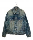 A BATHING APEアベイシングエイプ）の古着「LINE CAMO JACQUARD 13OZ DENIM JACKET」｜インディゴ