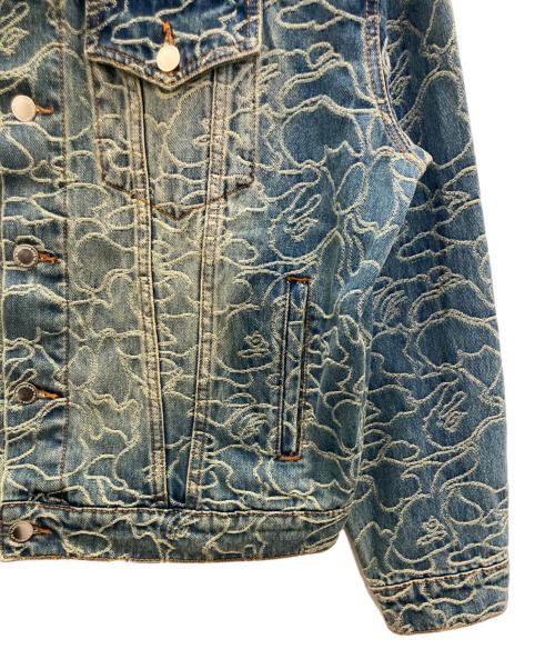 A BATHING APE（アベイシングエイプ）A BATHING APE (アベイシングエイプ) LINE CAMO JACQUARD 13OZ DENIM JACKET インディゴ サイズ:Ｌの古着・服飾アイテム