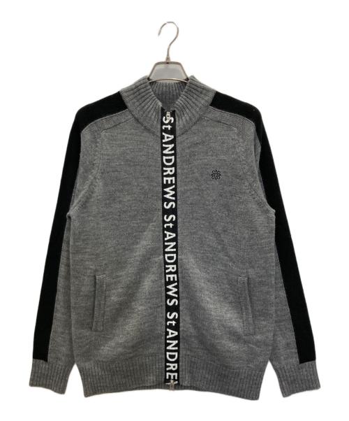 St ANDREWS（セントアンドリュース）St ANDREWS (セントアンドリュース) ニットジャケット グレー サイズ:Lの古着・服飾アイテム