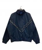TUITACIツイタチ）の古着「CHAMBRAY NYLON LIGHTNING JACKET」｜ネイビー