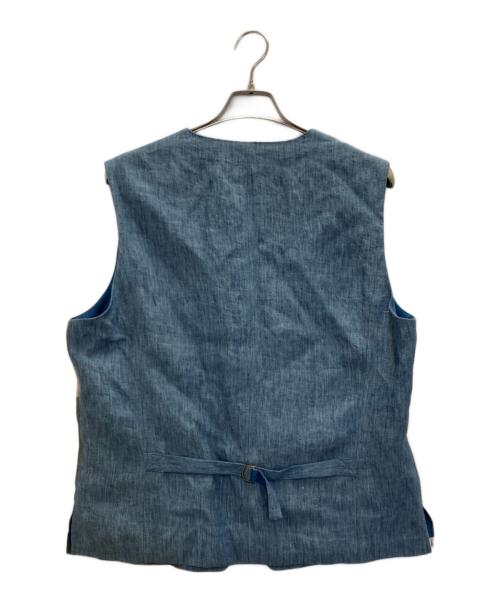PAPAS（パパス）PAPAS (パパス) リネンベスト ブルー サイズ:Ｌの古着・服飾アイテム