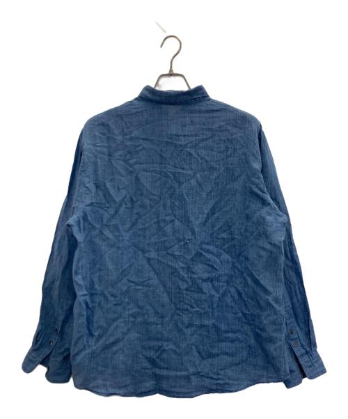 PAPAS（パパス）PAPAS (パパス) コットンリネンシャツ ブルー サイズ:Ｌの古着・服飾アイテム