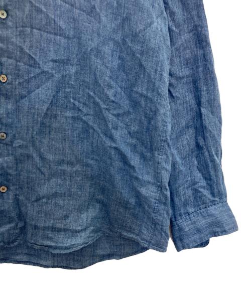 PAPAS（パパス）PAPAS (パパス) コットンリネンシャツ ブルー サイズ:Ｌの古着・服飾アイテム
