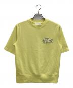 LACOSTEラコステ）の古着「オーバーサイズクロックエンブレムスウェットTシャツ」｜イエロー