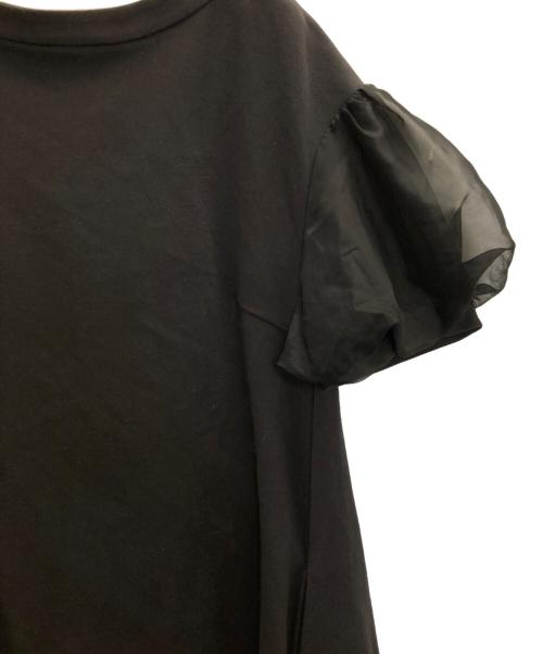 CELFORD（セルフォード）CELFORD (セルフォード) ふんわり袖シフォンのジャージー素材ワンピース ブラック サイズ:36の古着・服飾アイテム