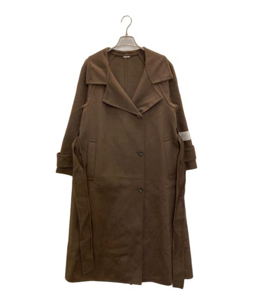 Snidel（スナイデル）Snidel (スナイデル) ウロコカシミヤロングコート ブラウン サイズ:Sの古着・服飾アイテム