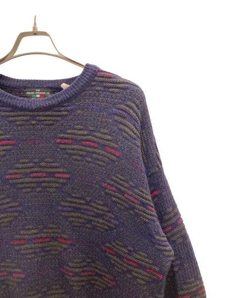 THE ITALIAN SWEATER（ザ イタリアン スウェーター）THE ITALIAN SWEATER (ザ イタリアン スウェーター) クルーネックニット パープル サイズ:Lの古着・服飾アイテム