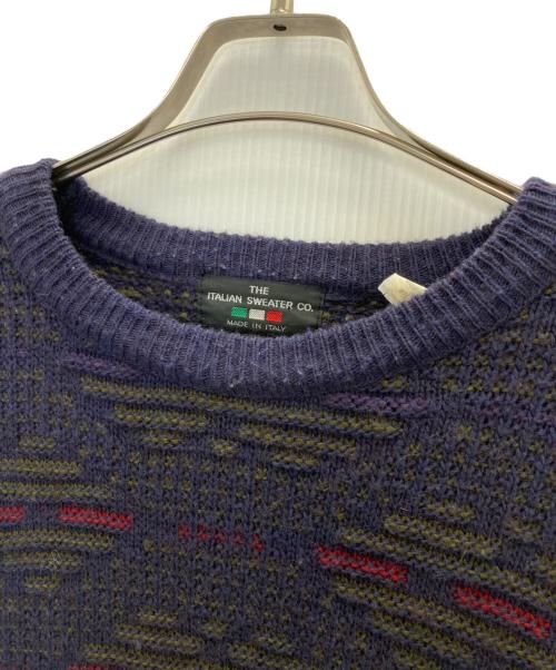 THE ITALIAN SWEATER（ザ イタリアン スウェーター）THE ITALIAN SWEATER (ザ イタリアン スウェーター) クルーネックニット パープル サイズ:Lの古着・服飾アイテム