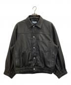 MAISON SPECIALメゾンスペシャル）の古着「Sheep Leather Trucker Jacket」｜ブラック