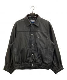 MAISON SPECIAL（メゾンスペシャル）の古着「Sheep Leather Trucker Jacket」｜ブラック