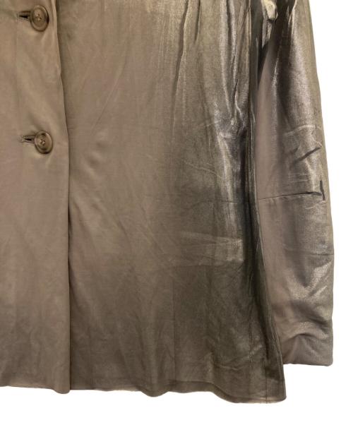 ISSEY MIYAKE（イッセイミヤケ）ISSEY MIYAKE (イッセイミヤケ) コーティング加工テーラードジャケット ブラウン サイズ:3の古着・服飾アイテム