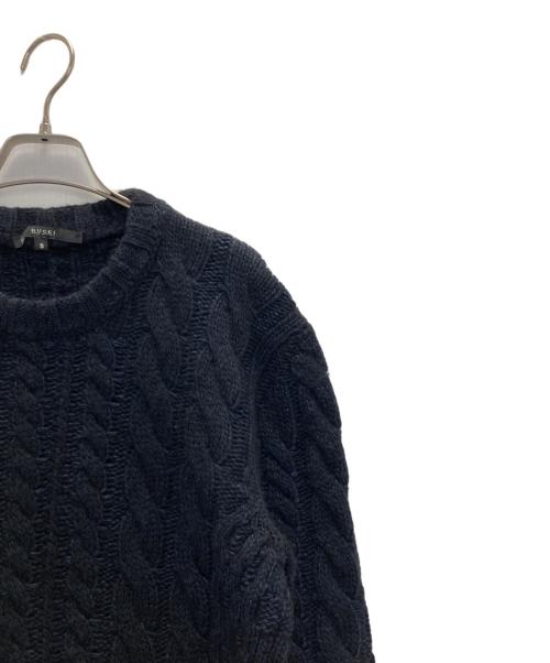 GUCCI（グッチ）GUCCI (グッチ) アルパカブレンドケーブルニット ネイビー サイズ:SIZE Sの古着・服飾アイテム