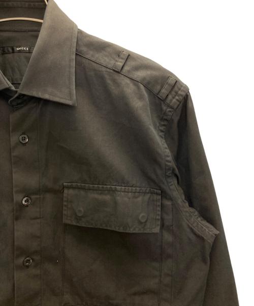 GUCCI（グッチ）GUCCI (グッチ) サファリシャツ ブラック サイズ: 38/15の古着・服飾アイテム