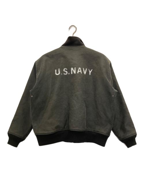 HOUSTON（ヒューストン）HOUSTON (ヒューストン) U.S.NAVY N-10フックデッキジャケット ブラック サイズ:38の古着・服飾アイテム