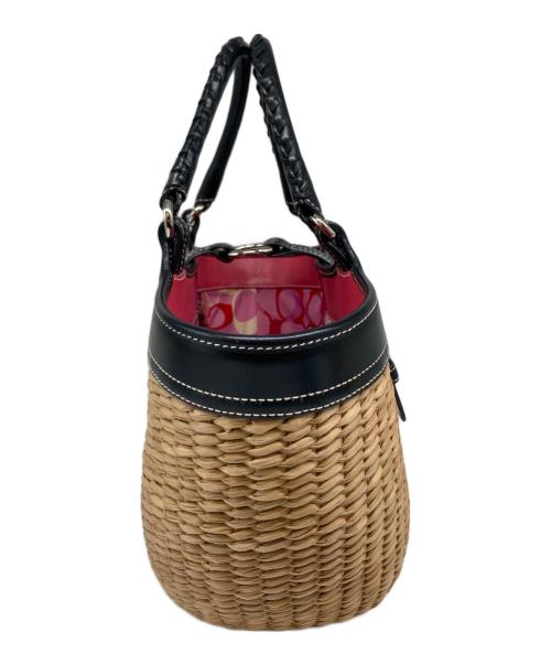 COACH（コーチ）COACH (コーチ) カゴバッグ ベージュ×ブラックの古着・服飾アイテム