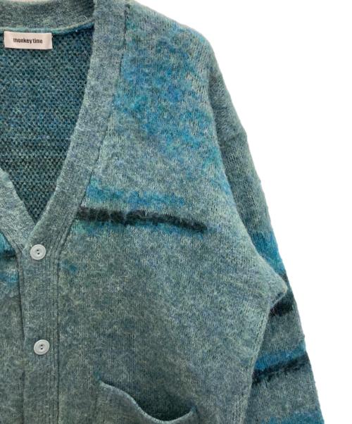 MONKEY TIME（モンキータイム）MONKEY TIME (モンキータイム) BRSHD MHR JACQUARD CARDIGAN グリーン サイズ:Lの古着・服飾アイテム