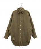 BLAMINKブラミンク）の古着「ウールカシミヤレギュラーカラーシャツ」｜オリーブ