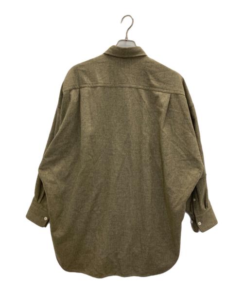 BLAMINK（ブラミンク）BLAMINK (ブラミンク) ウールカシミヤレギュラーカラーシャツ オリーブ サイズ:36の古着・服飾アイテム